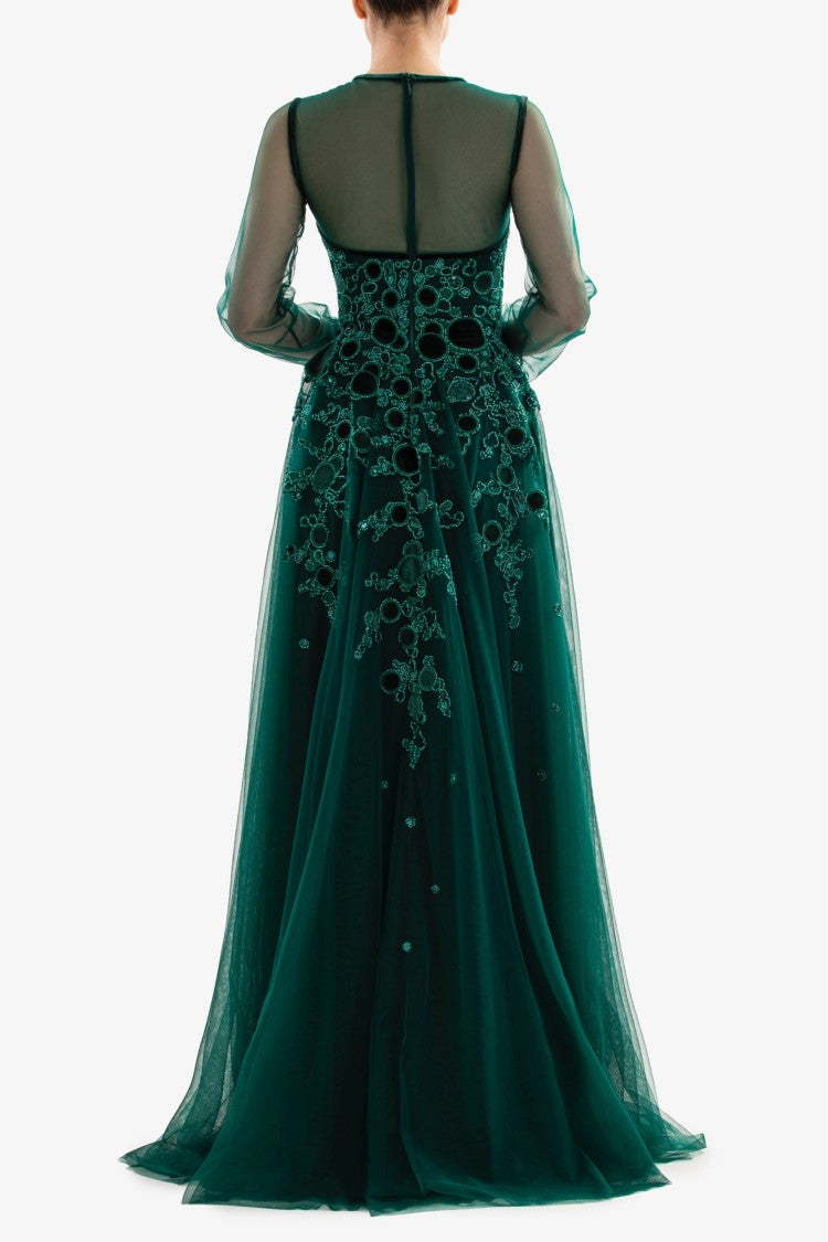 Saiid Kobeisy Embroidered Tulle Dress