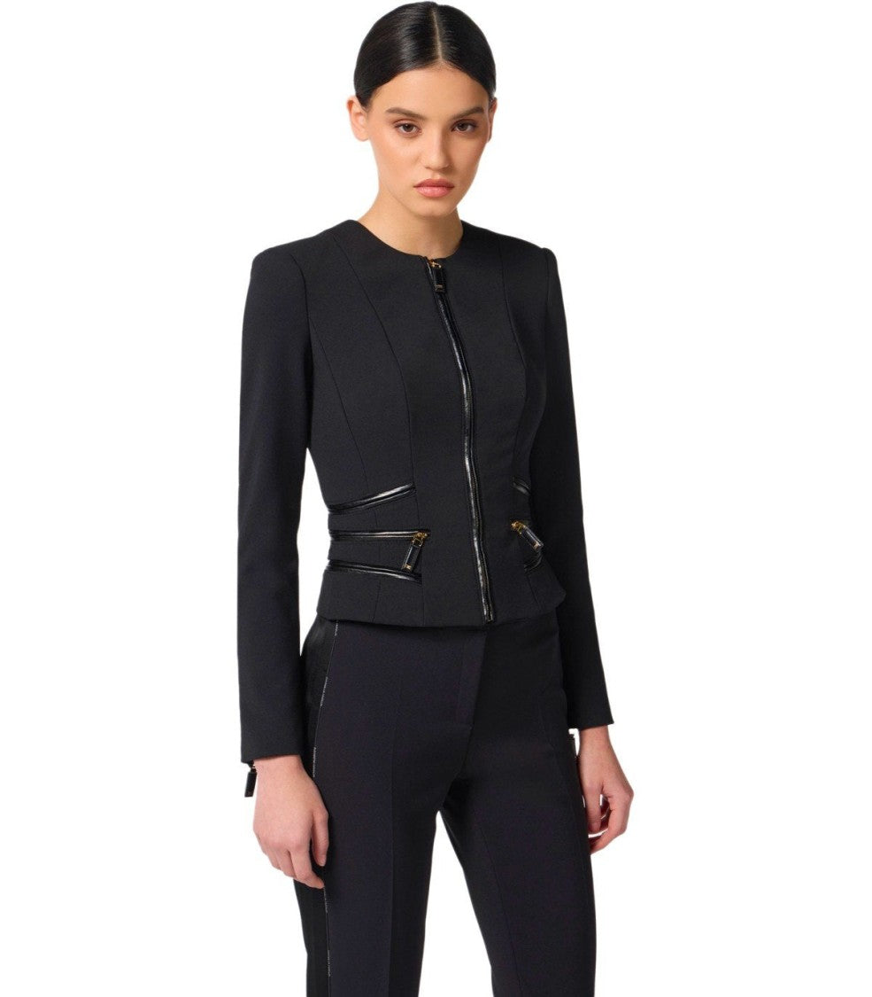 Elisabetta Franchi Black Zipped Jacket