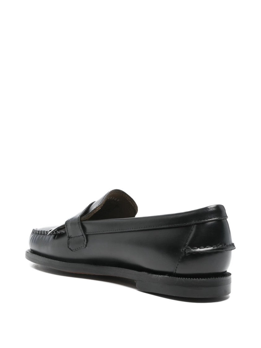 Sebago Black Ales Moccasin Toe Leather Loafer