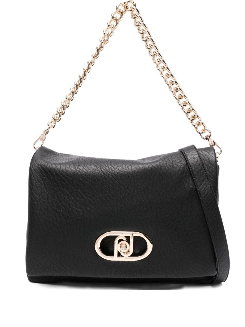 Liu Jo Textured Black Polyester Shoulder Bag