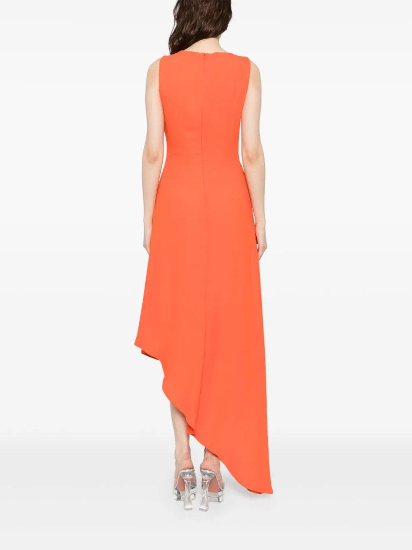 Saiid Kobeisy Crepe, High-Low Dress With Matching Embroidery