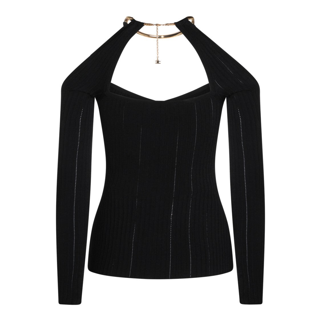 Elisabetta Franchi Black Viscose Knit Top
