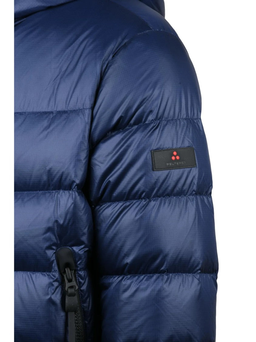 Peuterey Blue Honova Hooded Quilted Down Jacket