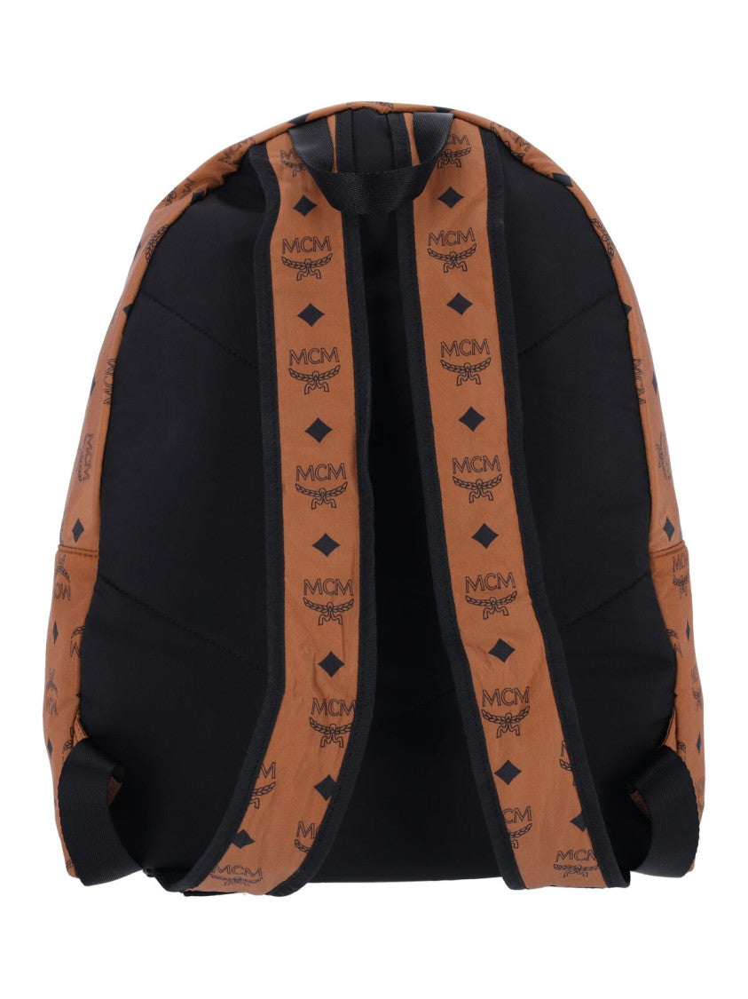 Mcm Structured Monogram Nylon Backpack