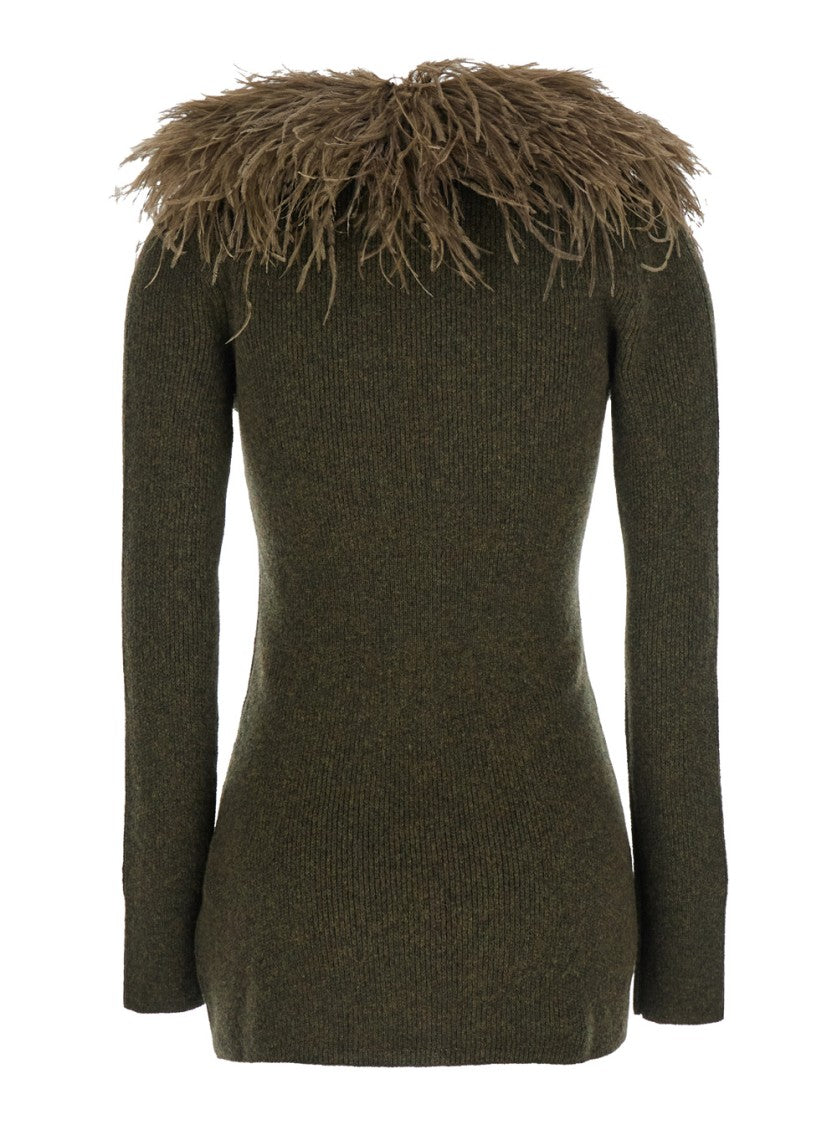 Blumarine Green Wool Cardigan