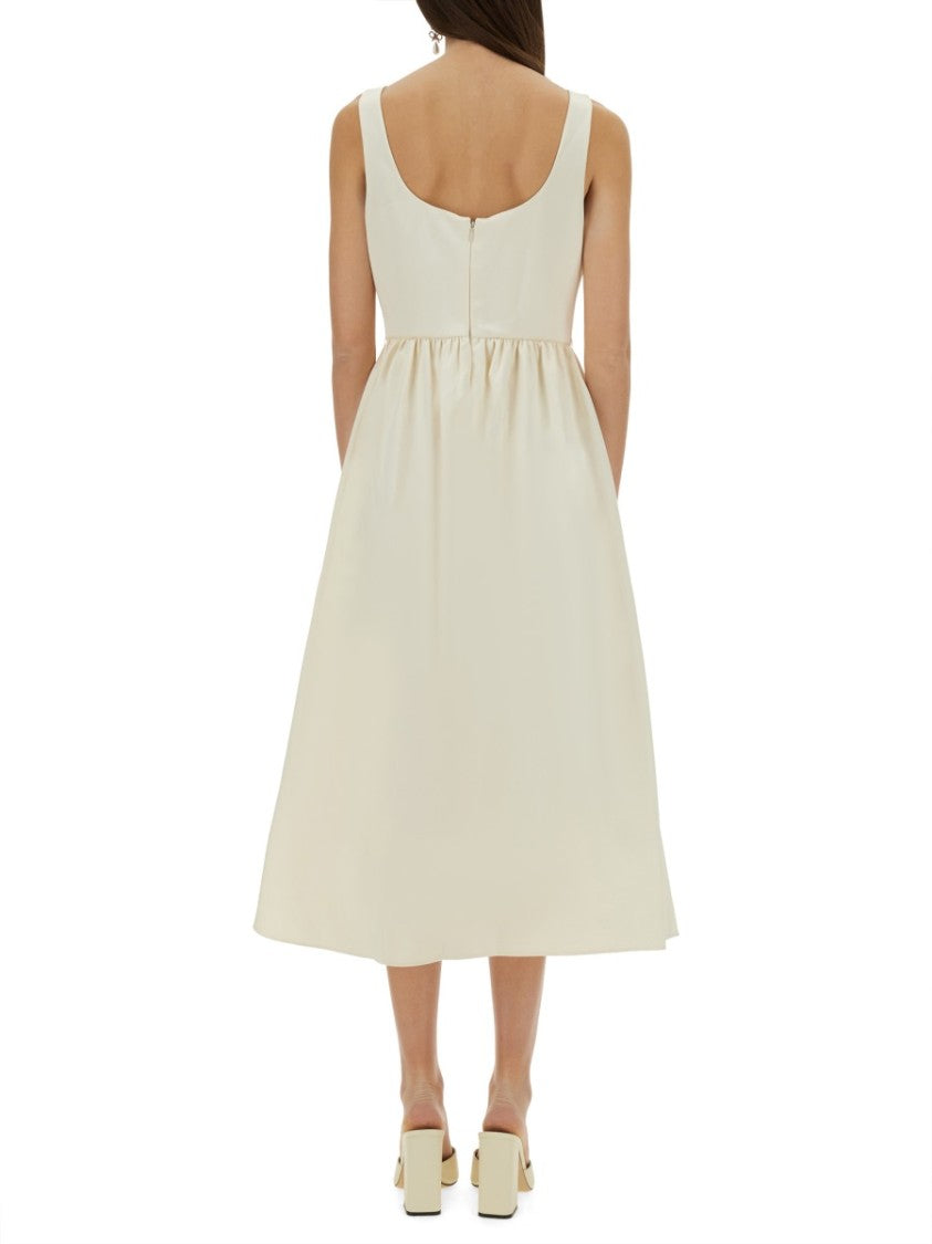 Self-Portrait Midi Dress With Floral Appliqués