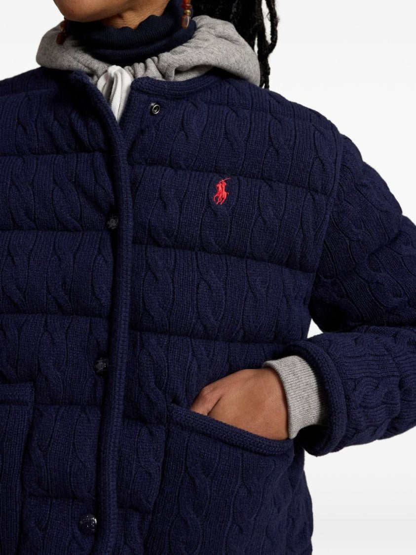 Polo Ralph Lauren Cable-Knit Textured Quilted Snap-Button Jacket