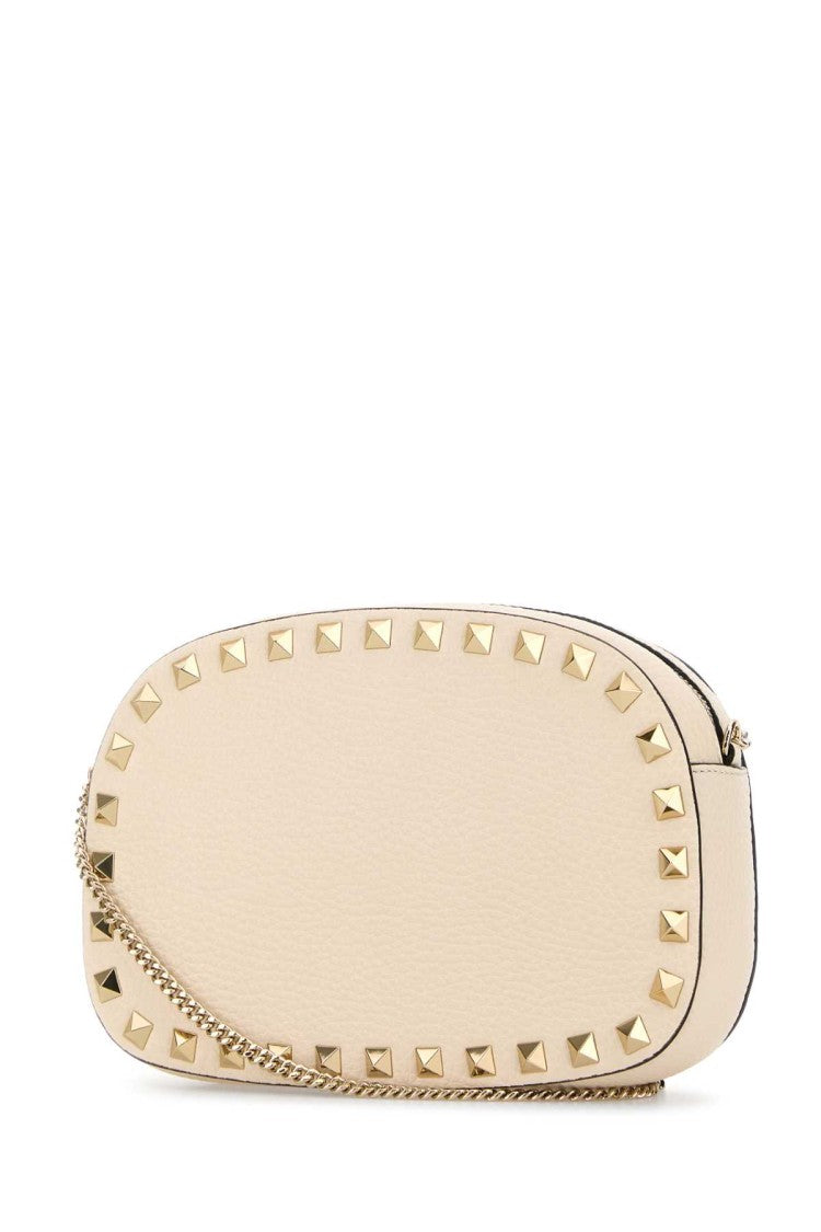 Valentino Garavani Ivory Leather Rockstud Crossbody Bag