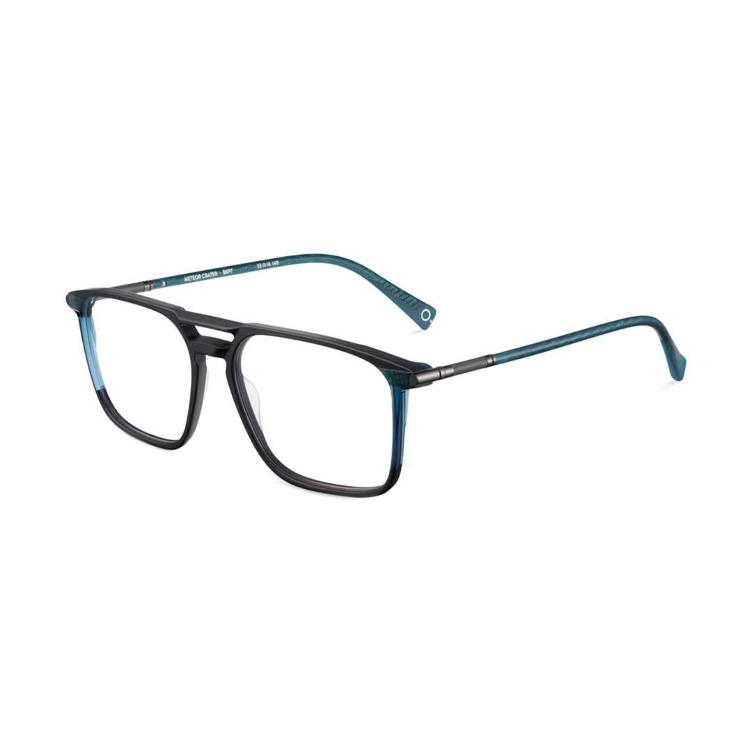 Etnia Barcelona Meteor Crater Rectangular Frame Eyeglasses With Teal Accents