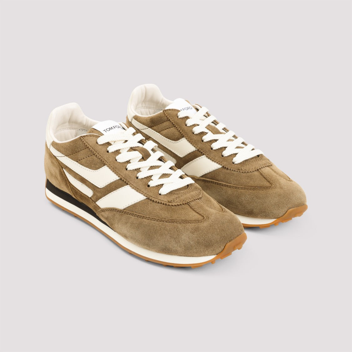 Tom Ford Brown Calf Leather Sneakers
