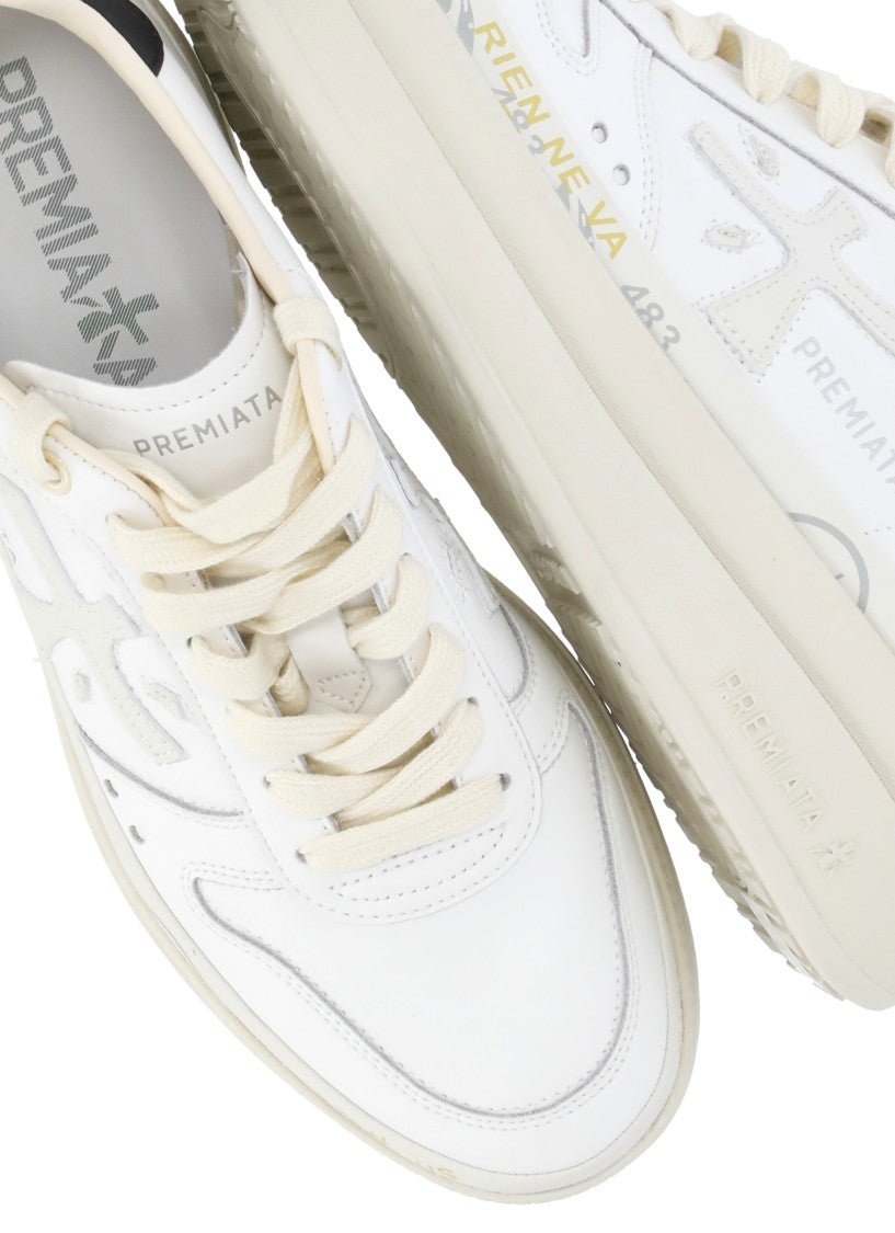 Premiata White Micol 8197 Leather Sneakers