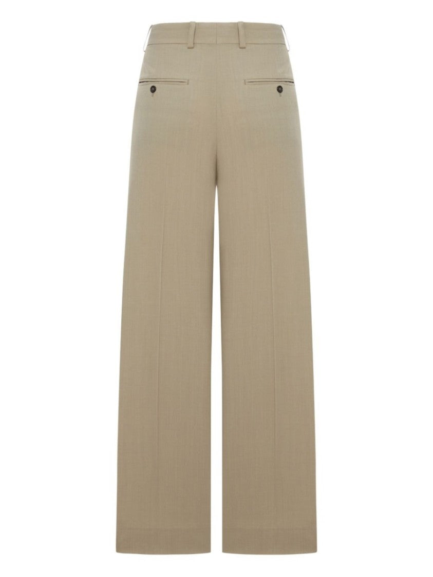 Totême Neutrals Wide-Leg Wool-Blend Formal Pants