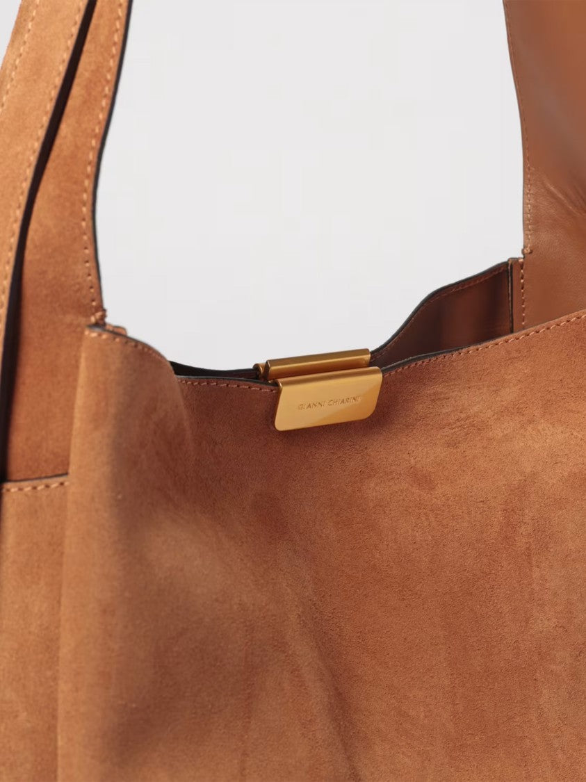 Gianni Chiarini Jo Medium Brown Suede Shoulder Bag