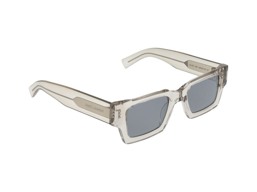 Saint Laurent Bold Oversized Square Sunglasses In Translucent Beige