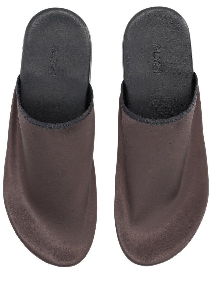 Alysi Neutrals Satin Rounded Toe Mules