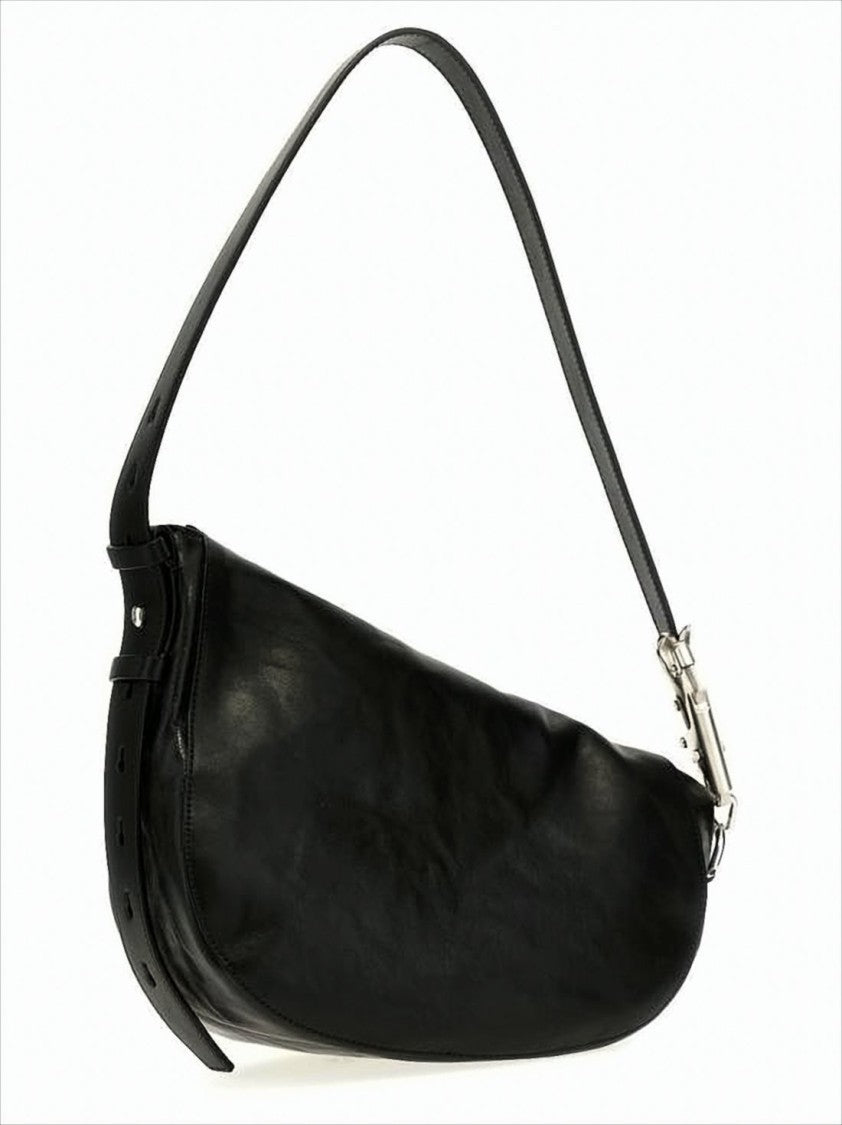 Burberry Crescent Black Cowhide Leather Shoulder Bag