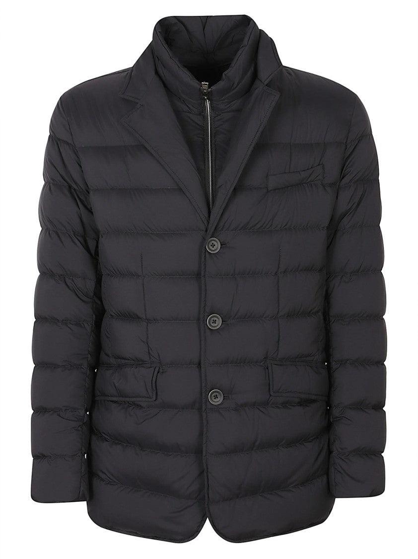 Herno Quilted Black Padded Blazer Style Coat