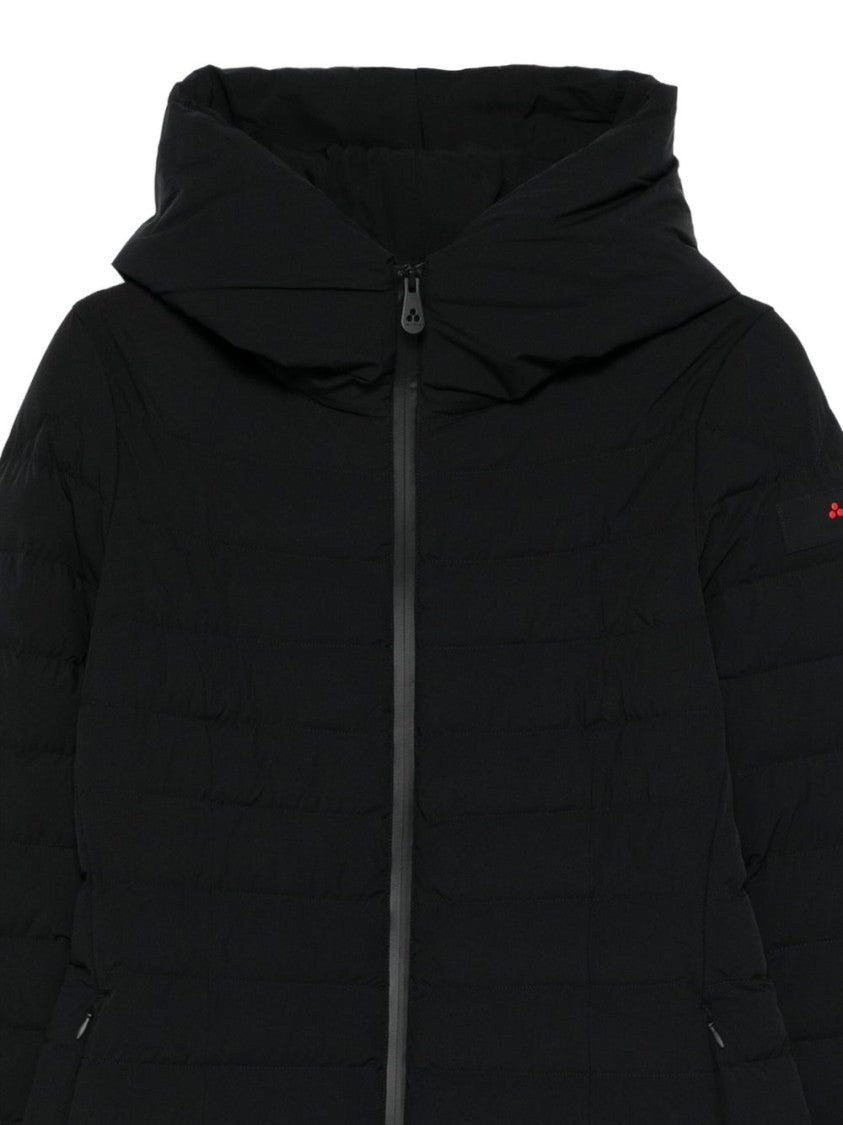 Peuterey Tailored Black Coat With Structured Collar And Minimalist Appeal