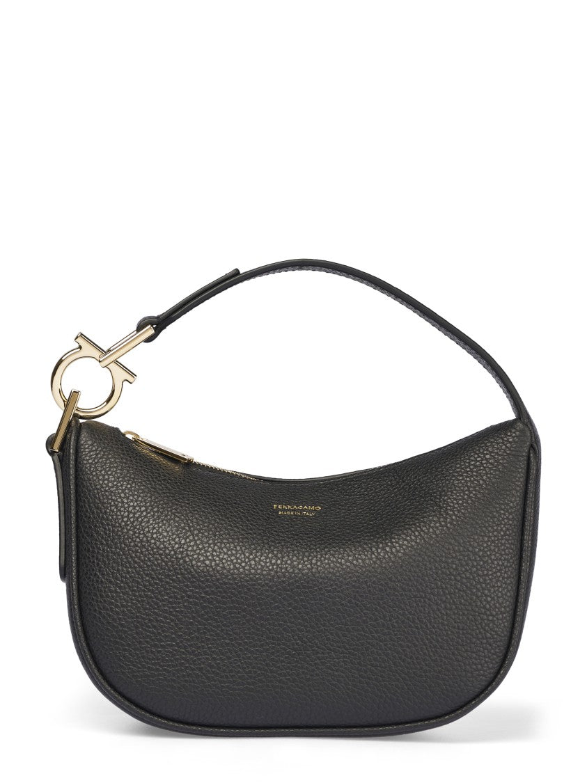 Ferragamo Calf Leather Crescent Top Handle Bag