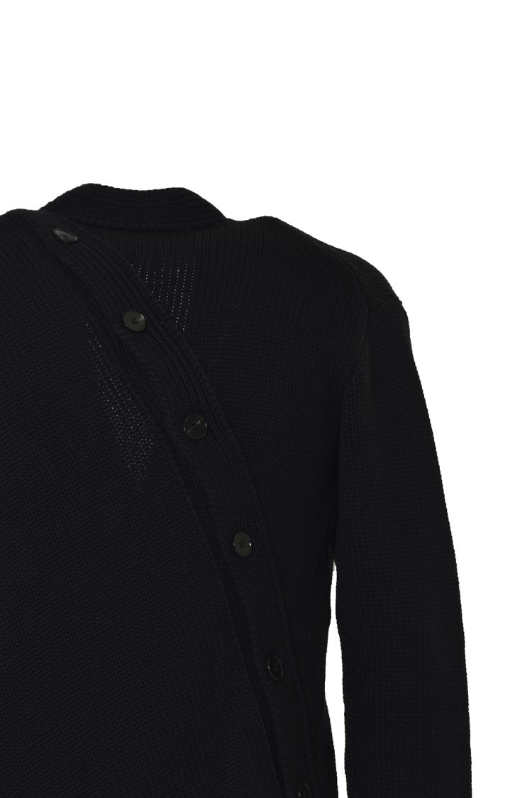 Jil Sander Black Wool Cardigan With Buttons