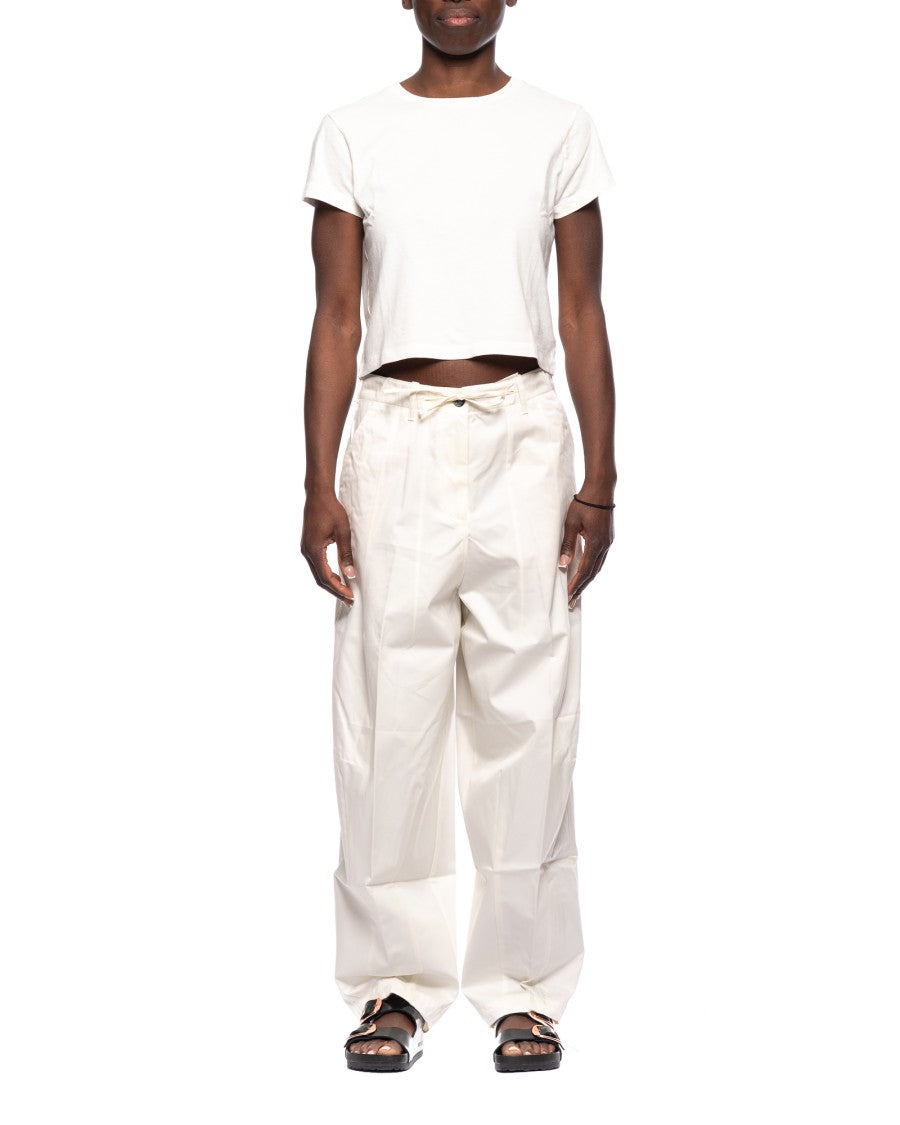 Nine In The Morning Ivory Nerea Cotton Oversized Cargo Pants