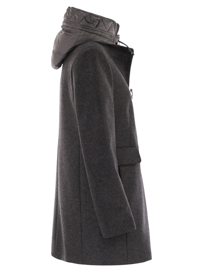 Fay Toggle Coat In Mélange Wool Cloth