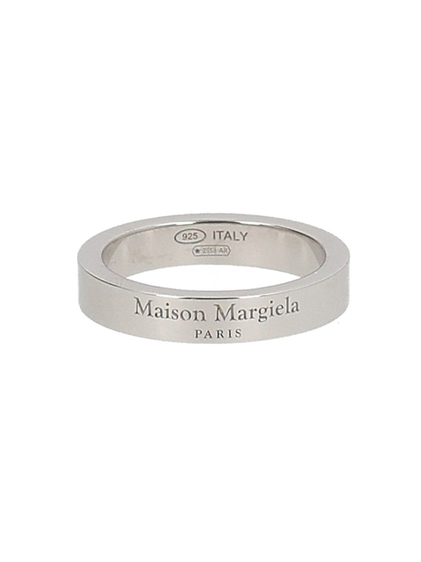 Maison Margiela Polished Flat Band Engraved Text Ring