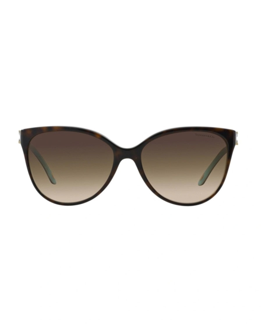 Tiffany & Co. Havana Cat-Eye Sunglasses With Tiffany Blue Accents