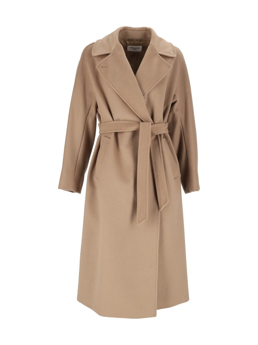 Max Mara Camel Resina Belted Wrap Coat