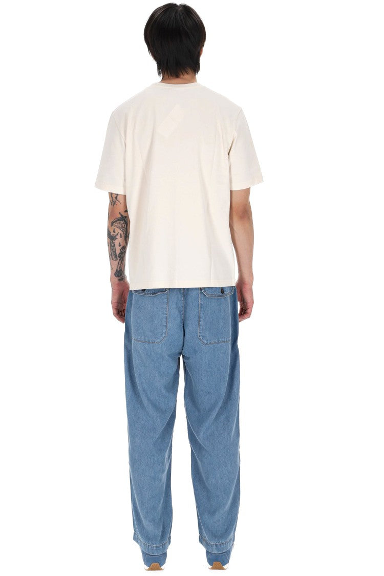 Maison Kitsuné Maison Kitsuné Paris Embroidered Cotton T-Shirt