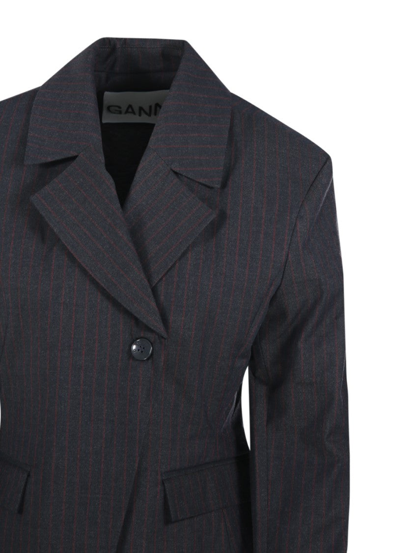 Ganni Stretch Stripe Blazer