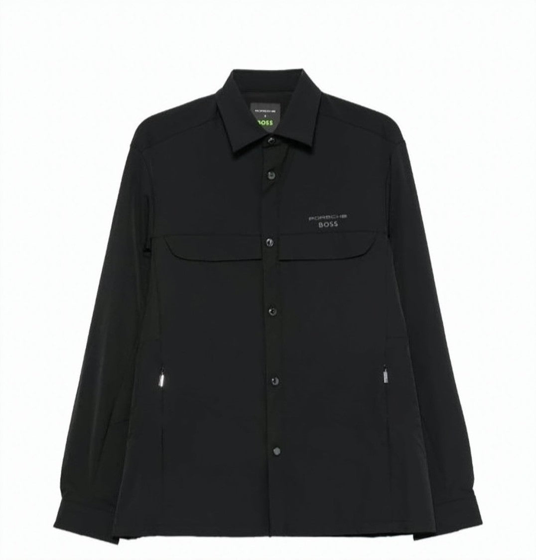 Boss Black Embossed Logo Button Long Jacket