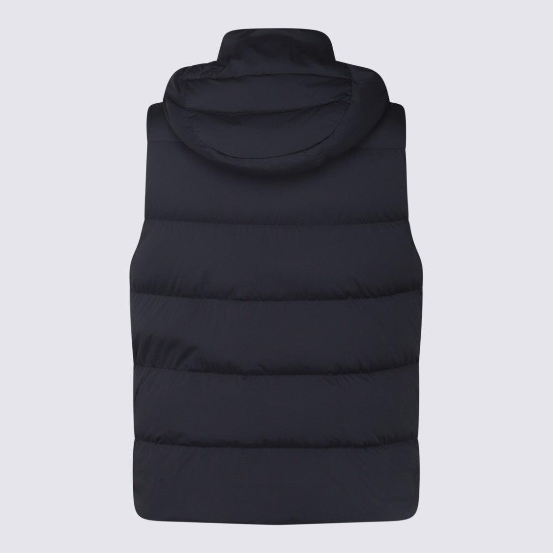 Moorer Sleeveless Padded Vest With Horizontal Quilting And Detachable Hood