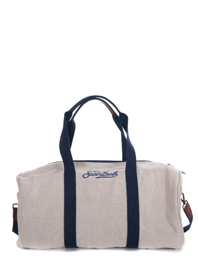 Mc2 Saint Barth Cylindrical Duffle Bag With Leather Accents