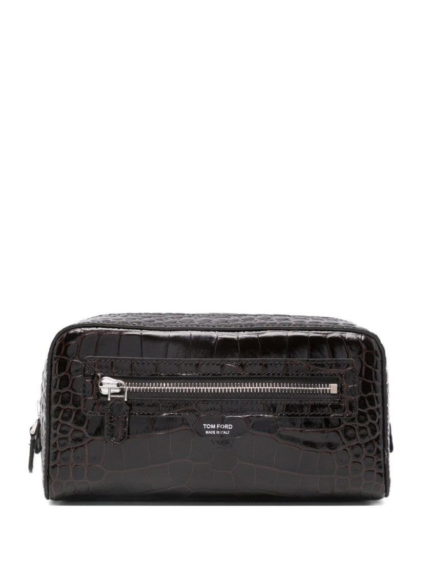Tom Ford Crocodile Print Leather Beauty Case