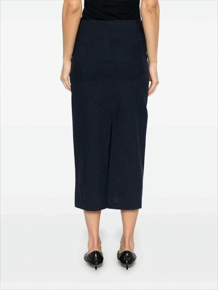 Paloma Wool Straight Silhouette Blue Midi Skirt