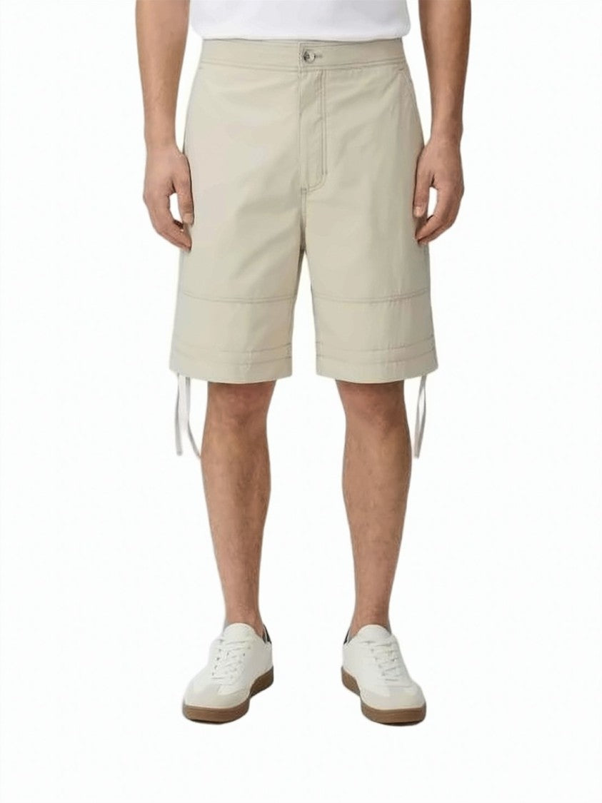Ami Paris Straight Cut Polyamide Shorts With Clean Finish