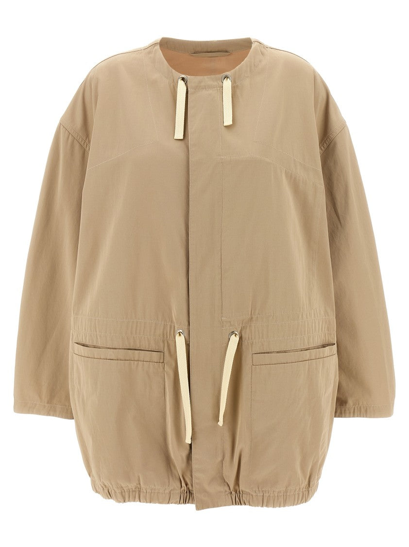 Lemaire Oversized Cotton Parka With Drawstring Crewneck