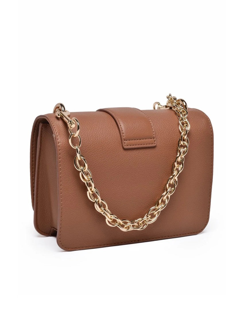 Love Moschino Crossbody Bag With Metallic Logo Plaque And Textured Finish