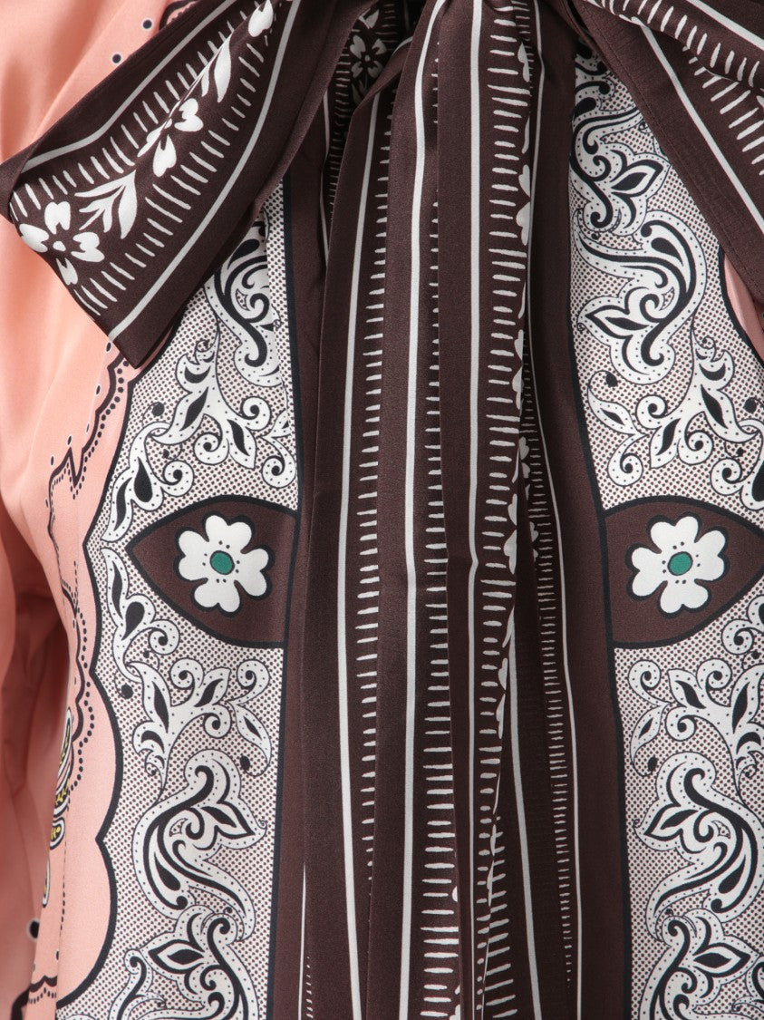 La Double J Maxi Silk Dress With Bow-Detail