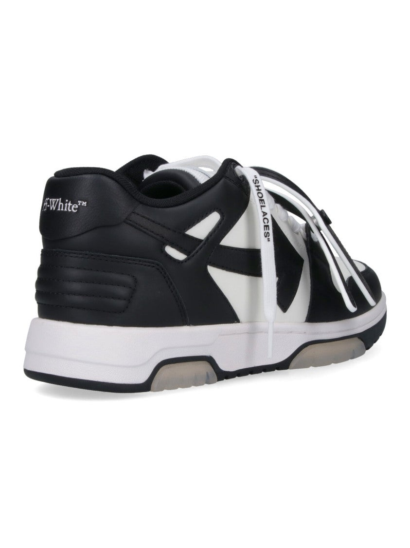 Off-White Low-Top Sneakers With Iconic Branding And Rubber Sole