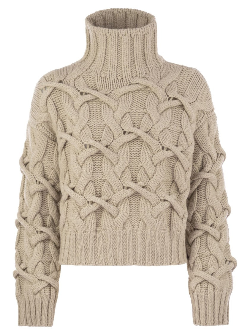 Brunello Cucinelli Braided High-Necked Cashmere Sweater