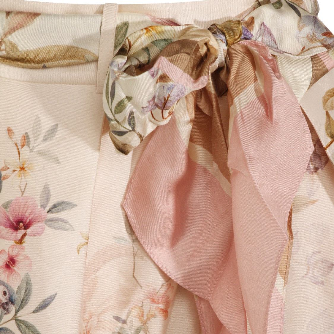 Zimmermann High-Waisted Shorts With Floral Print And Bow Detail
