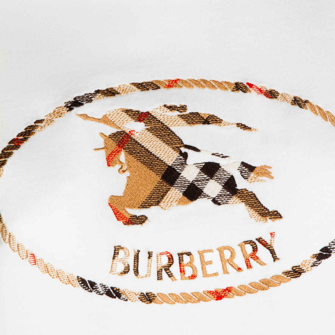 Burberry Short-Sleeve T-Shirt With Embroidered Check Logo