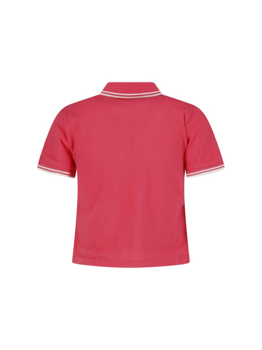 Vivienne Westwood Cropped Polo Shirt With Double Stripe Detailing