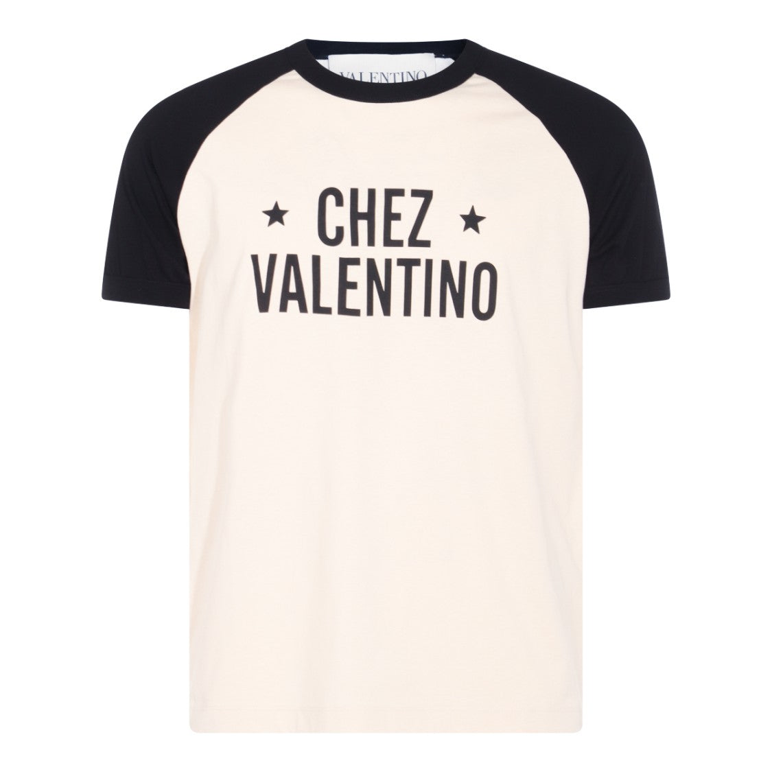 Valentino White And Black Cotton T-Shirt