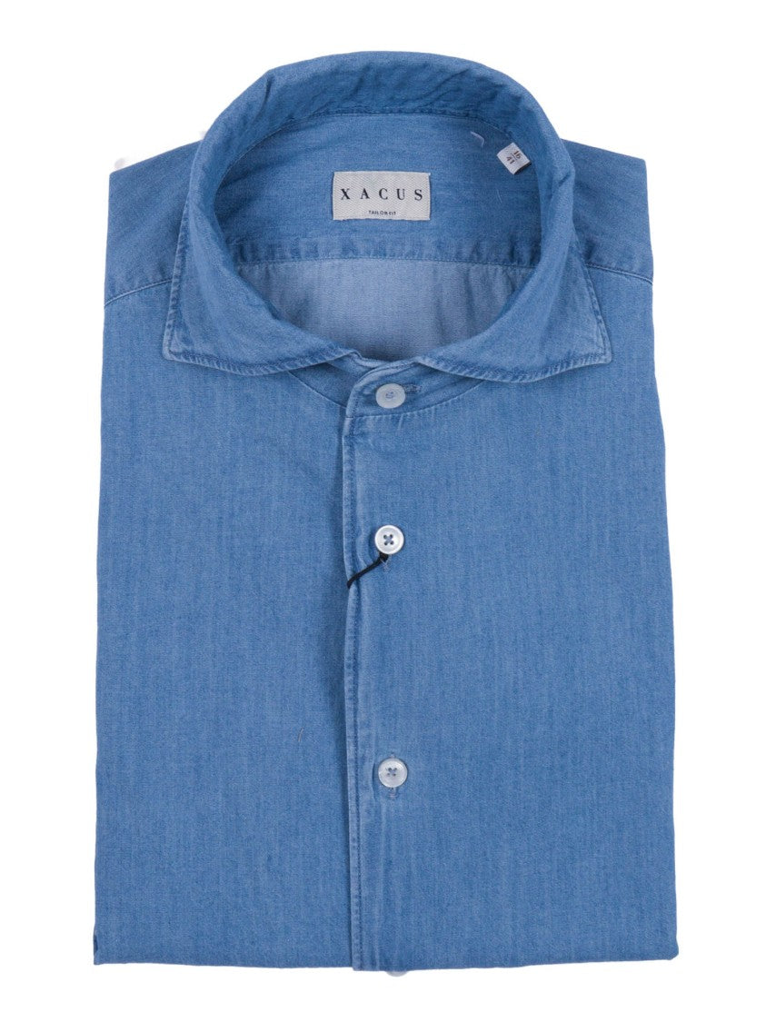 Xacus Light Blue Camicia Cotton Shirt