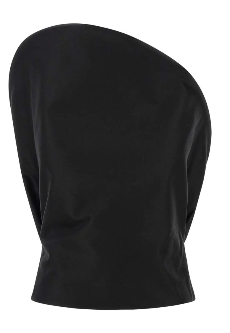 Magda Butrym Sculptural 3D Neckline Top In Rigid Cotton