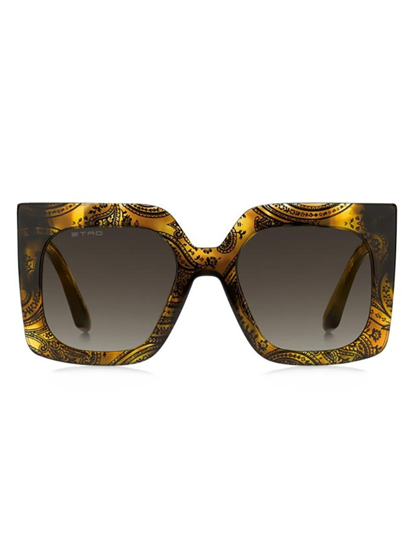 Etro Oversized Square Frame Sunglasses With Intricate Paisley Patterns