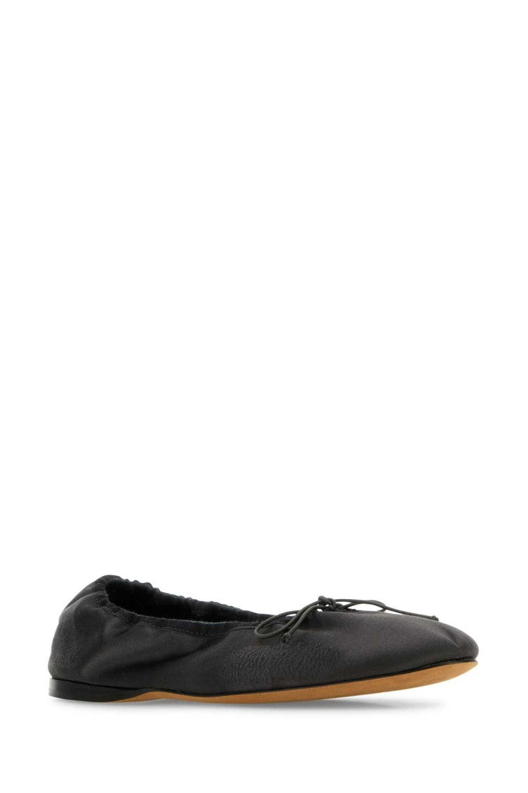 The Row Charcoal Leather Awar Ballerinas